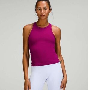 lululemon -  align waist-length racer back tank - magenta size 0